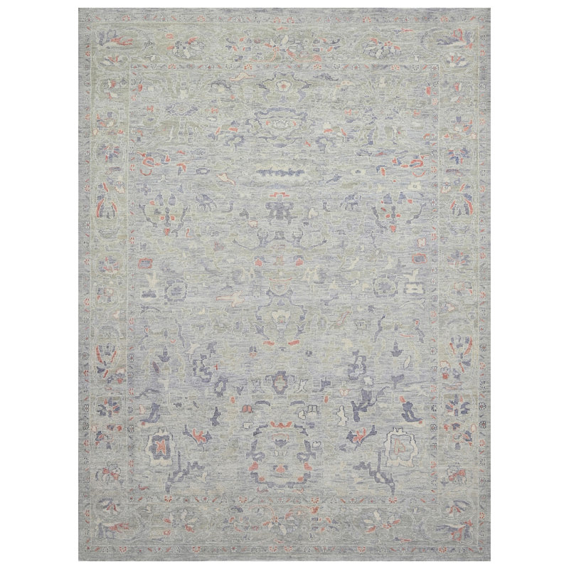 Tapis rectangulaire en laine noué à la main, Rectangulaire 8 pi x 10 pi