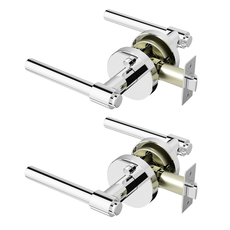  Levier de porte d'intimité Zen de style moderne dissimulé pour (lit et salle de bain) - Style minimaliste élégant en chrome