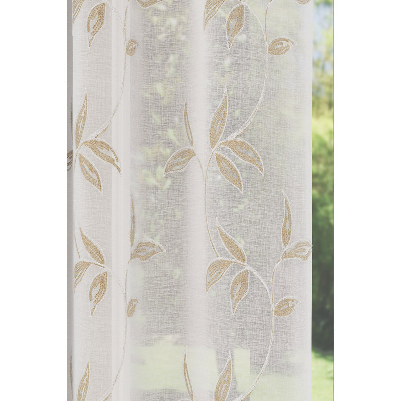 Antwin Polyester Sheers & Voiles Rod Pocket Curtain Single, 139.7cm Width x 137.16cm Drop