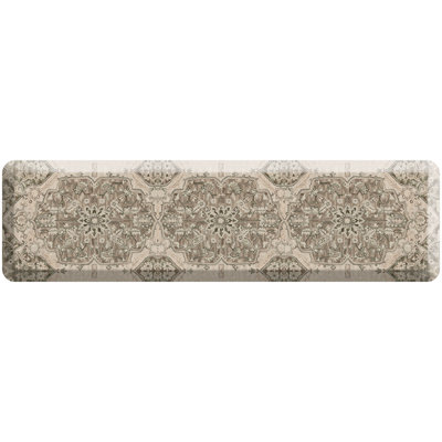Designer Comfort Anti‑Fatigue Kitchen Comfort Mat – Paloma Medallion Sand