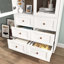 Bibliothèque autoportante à 5 niveaux, ensemble de 2 bibliothèques, armoire de rangement Farmhouse deux tons avec tablettes réglables, armoire de cuisine moderne 72H pour salon, bureau personnel, blanc