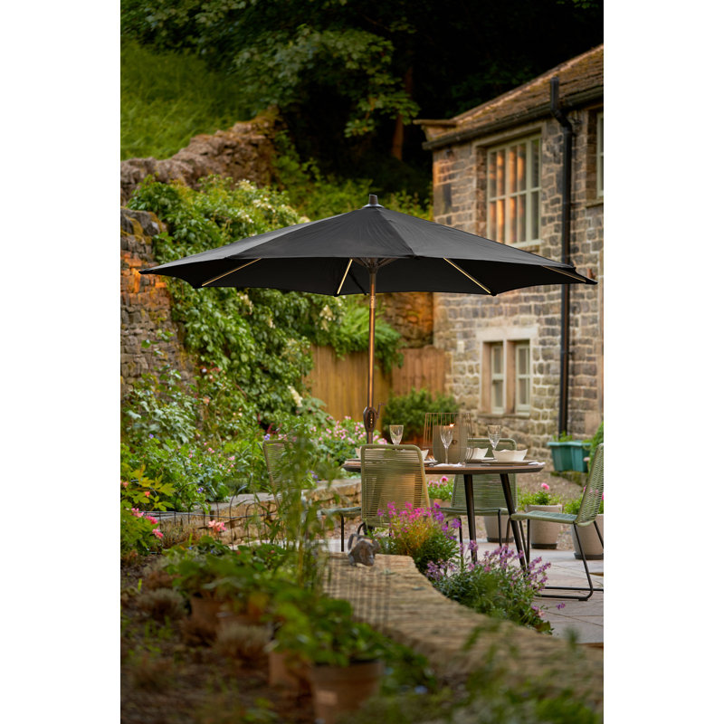 Cerena 300cm Lighted Market Parasol, Grey