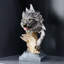 Statue buste de loup en résine 12,99 pouces - Sculpture intérieure et extérieure réaliste