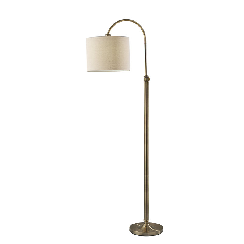 Lampe sur pied arquée 68 po Elita, Laiton antique