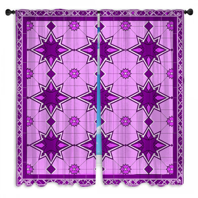 Rideaux de fenêtre mauve à motif d'étoiles obscurcissant et obscurcissant - 2 panneaux