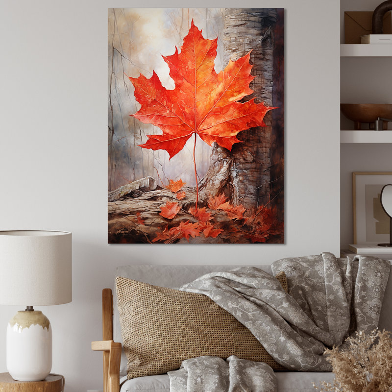 «Maples Mark Autumn Red I» sur toile, H 40 po x l 30 po x P 1,5 po, Toile tendue