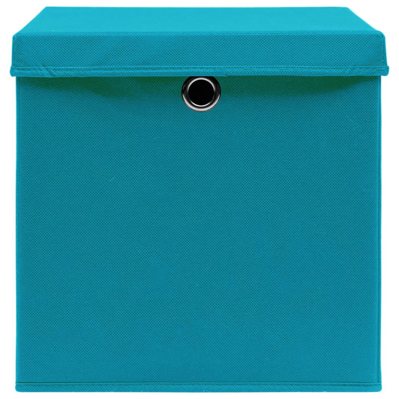 Rebrilliant Fabric Decorative Bin, Blue, 28cm H x 28cm W x 28cm D