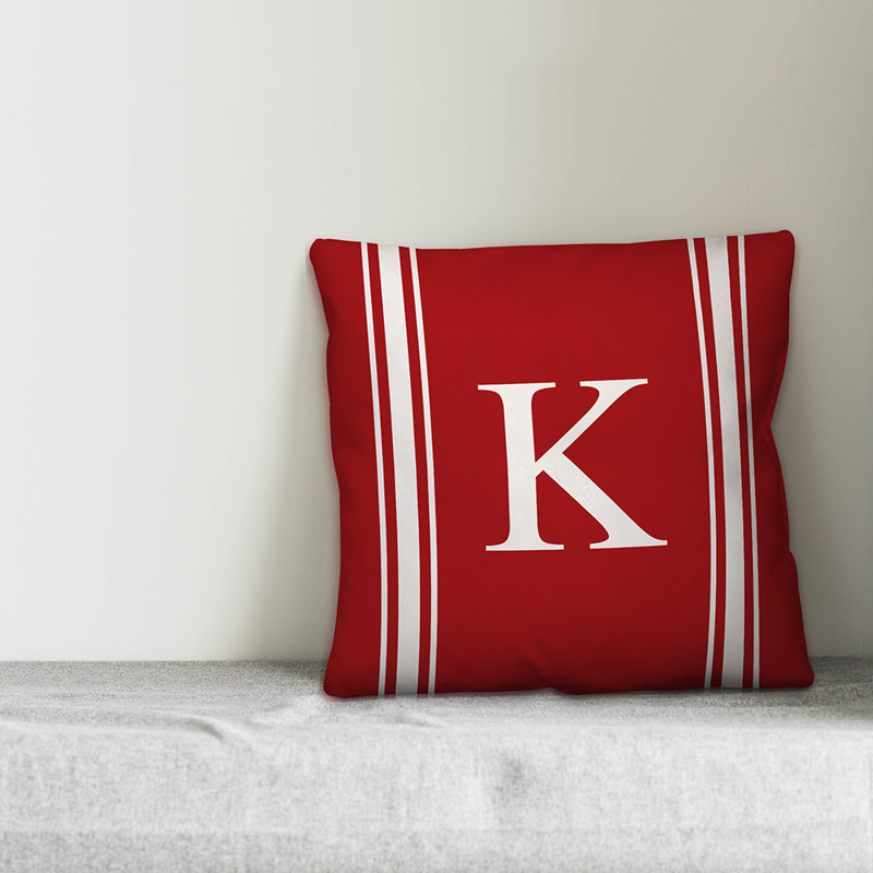 Striped Throw Pillow, K, Red