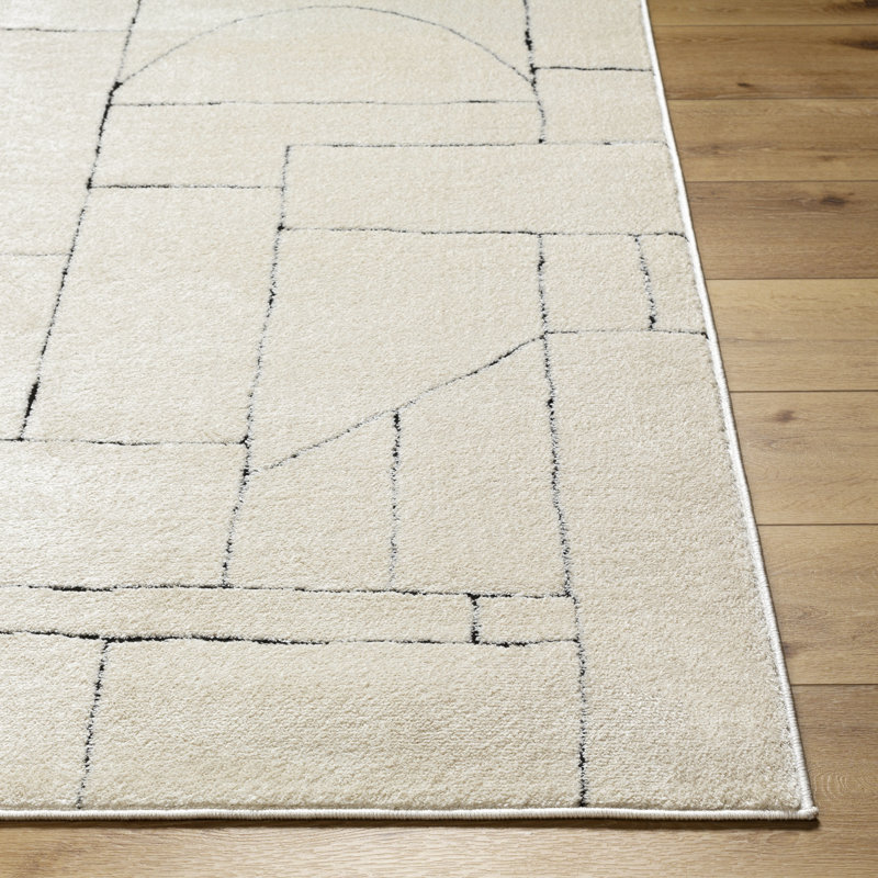 Asfand Cream/Light Gray Area Rug, Rectangle 7'10" x 10'
