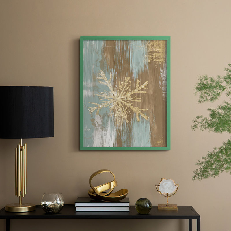 «Christmas Holiday Art CLXVI», reproduction d'art encadrée - bois massif, Vert, 15" H x 12" W