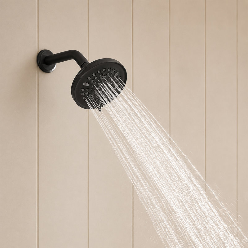 Nova 5.5 in. 9-Spray Round Fixed Shower Head, Matte Black