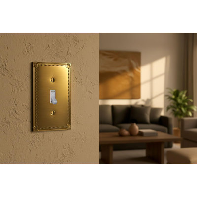 Collection Rio Salto Pearl - Laiton brossé, métal épais de qualité supérieure, couvercles pour interrupteur, plaque murale, 1 chaise berçante, taille moyenne 3,13 po x 5 po, paquet de 1