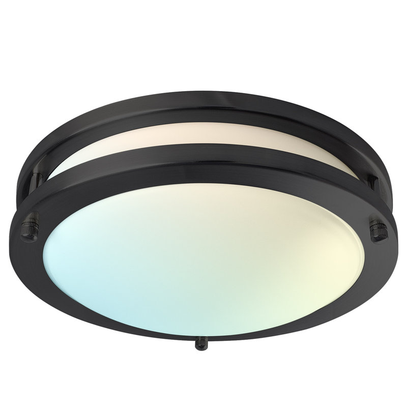 Plafonnier encastré Eryx, H 10 po x l 10 po x P 3 po, Noir