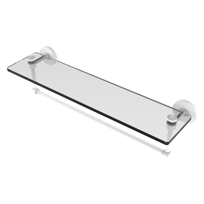 Southbeach with Towel Bar, Matte White, 5" H x 22" W x 5" D