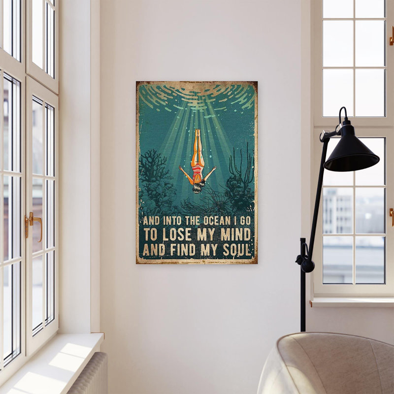 «Into the Ocean», impression sur toile tendue, H 20 po x l 16 po x P 1,25 po