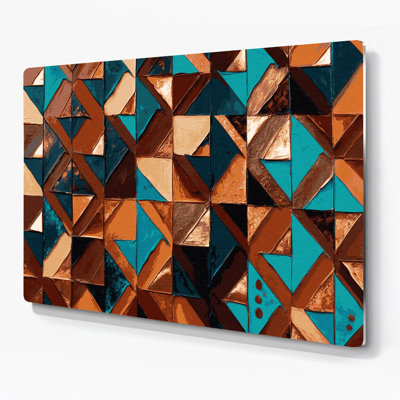 Southwestern Patterns Arrowhead Geometry 199 Brown Metal Wall Art