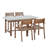 U_STYLE 5-Piece Outdoor Acacia Wood Outdoor Dining Set of 4,59.06-Inch Rectangular Table with Umbrella Hole,Suitable for Patio, Lawn, Garden, Poolside, & Indoor Use-1066569403
