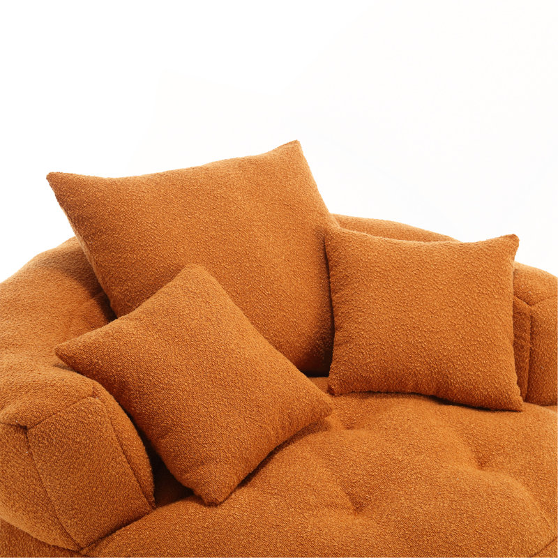Canapé-lit simple Chenille, Boucle orange