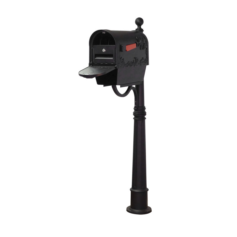 Hummingbird Aluminum Post Mounted Mailbox with Magnetic Closure