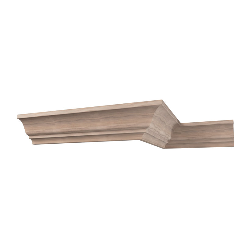 WM45 - Moulure de bois franc massif Crown Crown, H 3 11/16 po x P 3 3/4 po x P 5 1/4 po x L 96 po, noyer teint, Noyer