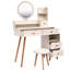 Table de coiffeuse avec miroir à DEL et rangement spacieux - tendance, L 31,5 po - l 43,2 po x P 15,8 po x H 48,1 po
