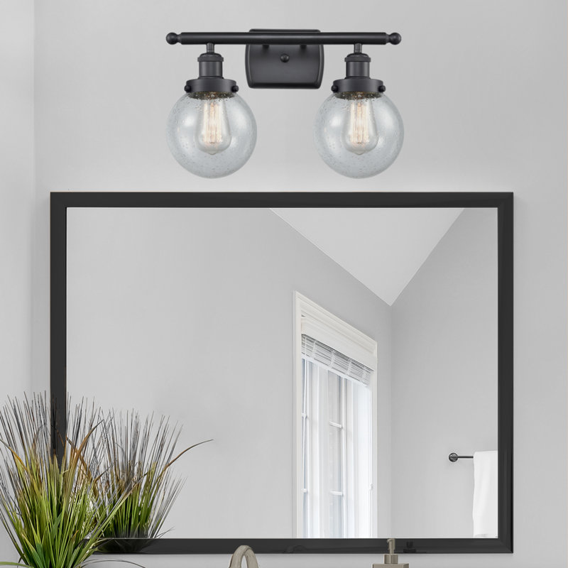 Éclairage pour salle de bain 2 lumières Chippewa, DEL, Grainé, Noir mat