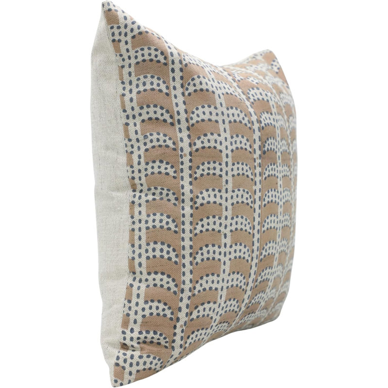 Coussin en lin fait à la main avec fermeture à glissière, coussin décoratif décoratif pour canapé et lit Fabcline Garud - 24 po x 24 po 