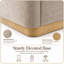 Banc coffre Canterbury avec revêtement en tissu chenille, piètement en métal doré, charnière de sécurité et structure en pin.-467224064