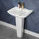 33.8" Tall White Rectangular Vitreous China Pedestal Bathroom Sink with Overflow