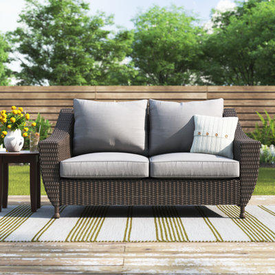 Hamby 59.2'' Wide Wicker Loveseat with Cushions