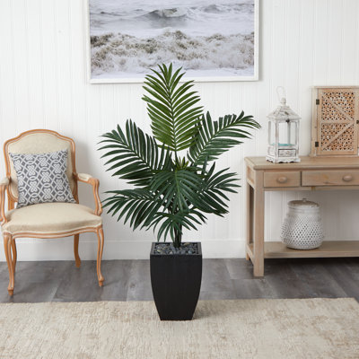 54'' Faux Palm Plant in Ceramic Planter