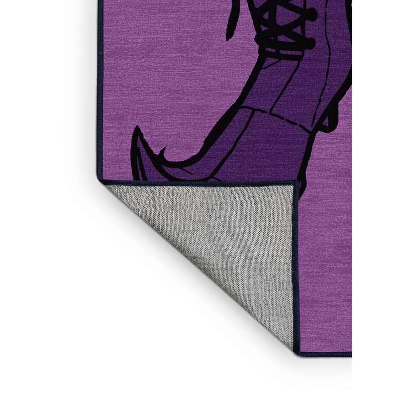 Tapis mauve moderne et contemporain lavable à la machine à motif abstrait Soho, 6 x 9