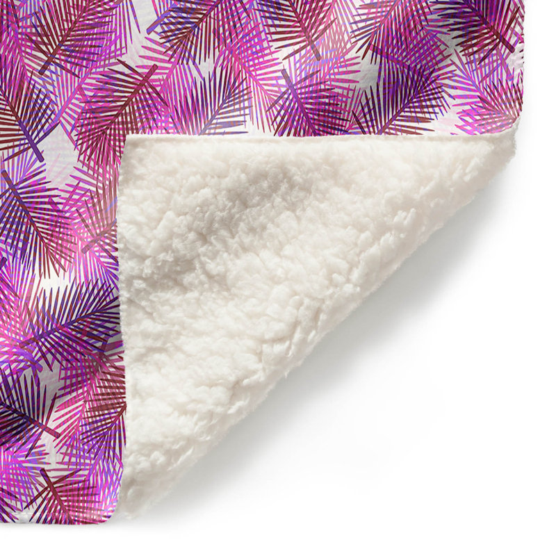 Couverture sherpa à 4 doux palmiers tropical, l 51 po x L 60 po