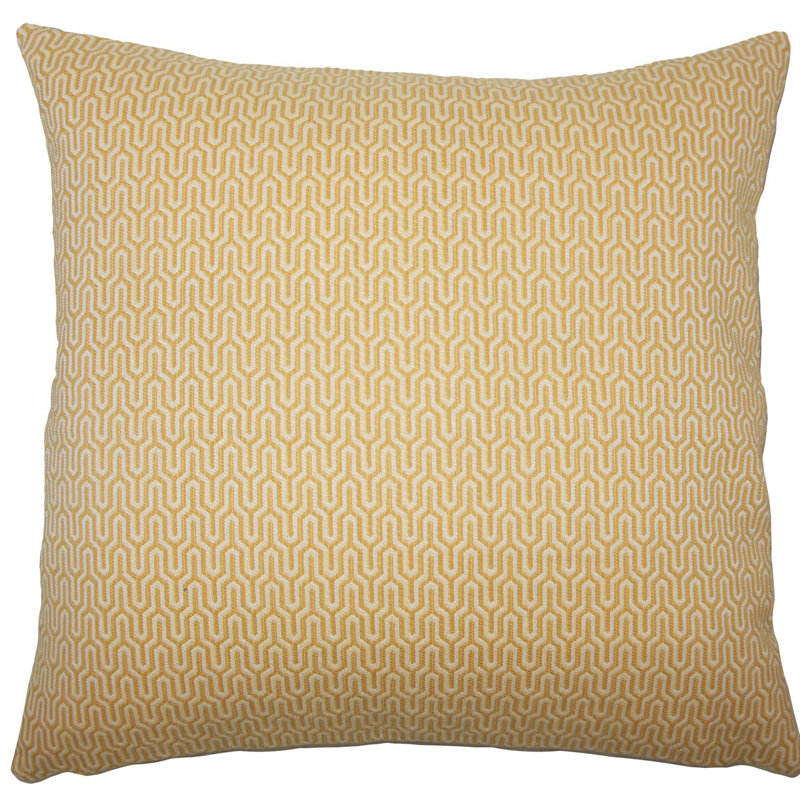 Geometric Reversible Throw Pillow, 20" H x 20" W x 5" D, Sunshine