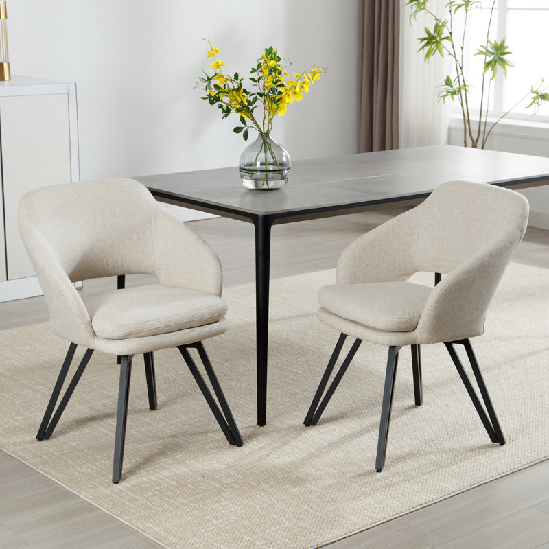 48.5cm H Upholstered Side Chair, 4, Linen-Beige