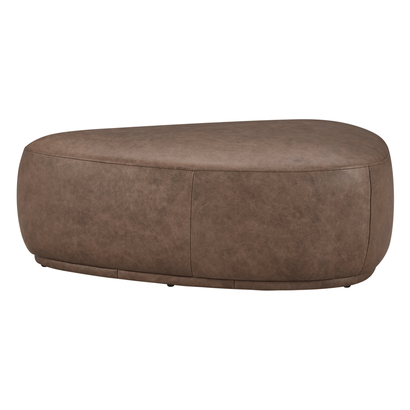 Adna 44" Genuine Leather Ottoman, Walnut Genuine Leather