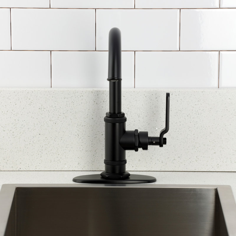 Kingston Brass Whitaker Single-Handle 1-Hole Deck Mount Bar Faucet, Matte Black