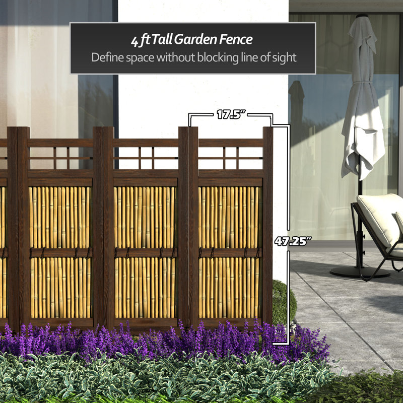 4 ft. H x 3 ft. W Japanese Kumo Fence Panel, 4 ft. H x 1.5 ft. W