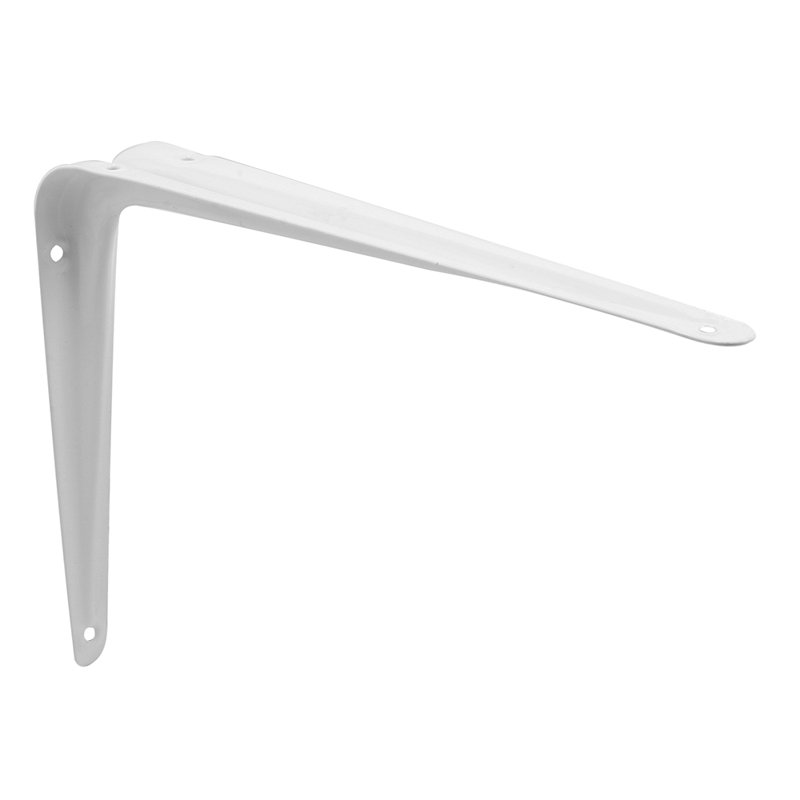 Prime-Line Shelf Support Bracket, Stamped Steel, White, 5.8" H x 6.65" W x 1.4" D