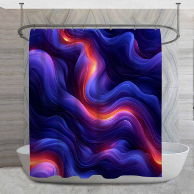 Rideau de douche abstrait à vagues - Art Modern Decor