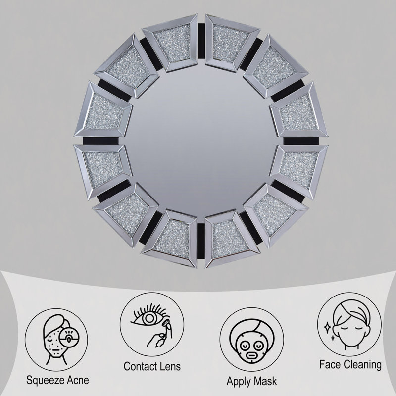 Miroir, miroir d'appoint en faux diamants (assemblé)