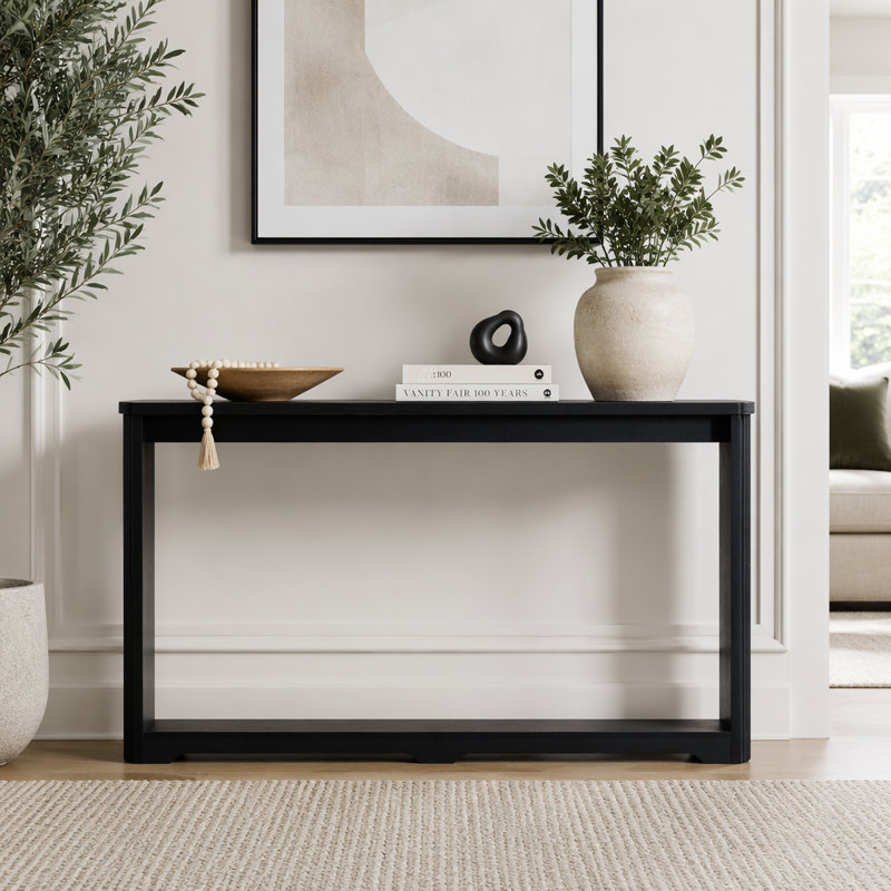 70.1"  Console Table, Black