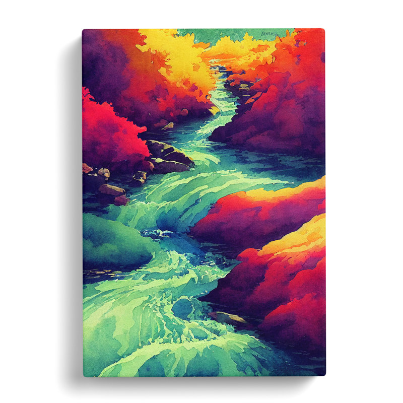 Watercolour Stream Vol.2 - Wrapped Canvas, 76cm H x 50cm W x 3cm D