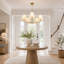 5 - Light Modern Candle-Style Dimmable Chandelier with Fabric Shade