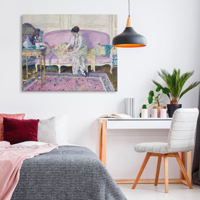 Woman Seated on Sofa Canvas, design by Wild Apple Portfolio