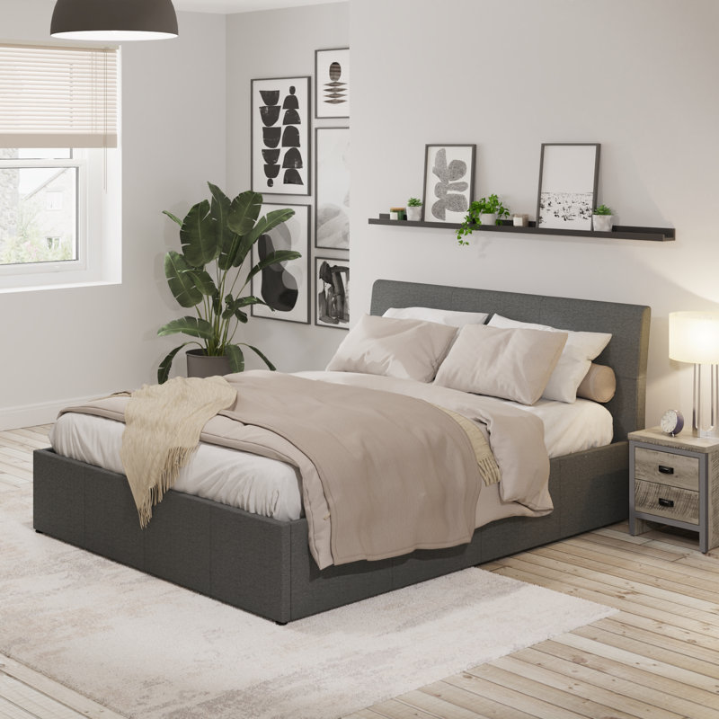 Baucom Upholstered Ottoman Storage Bed, Kingsize (5'), Grey