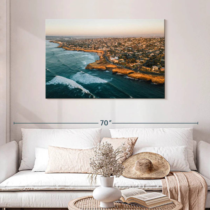 Gillard, San Diego, coucher de soleil sur les falaises, H 30 po x l 45 po