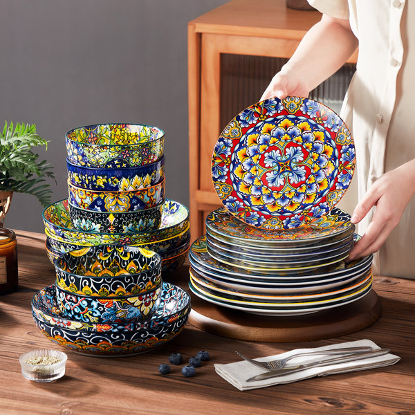 Servizio Tavola, Cesiro, 4 Persone, 12 Pezzi, 4 X Piatti Da Dessert/piatti Piani/ciotole, Marmo - Foto 5