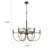 6-Light Candelabra Chandelier, 31 Inch Antique Brass And Dark Bronze-125317841-125317844-125317845