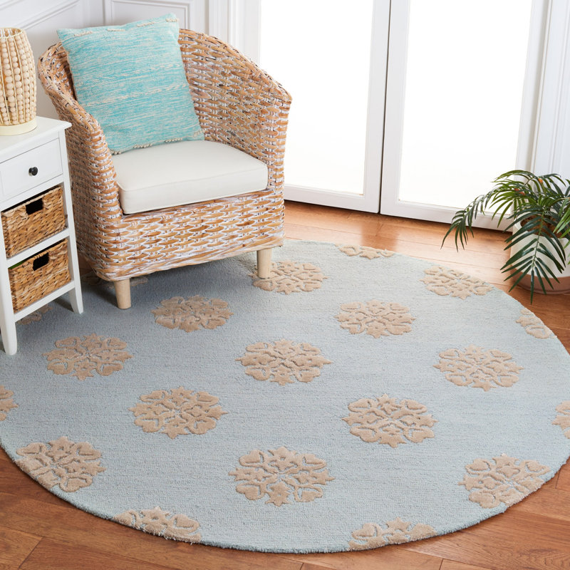 Candelo Hand Tufted Wool Abstract Rug, Round 6'